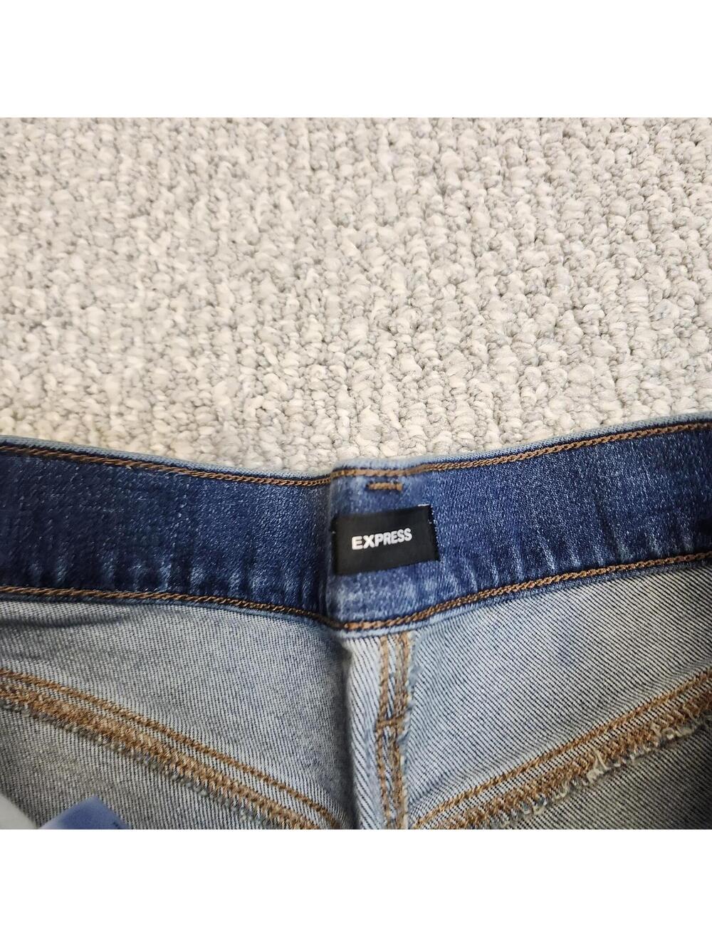 Express 90s High-Rise Denim Shorts Blue Size 4 - Picture 7 of 9